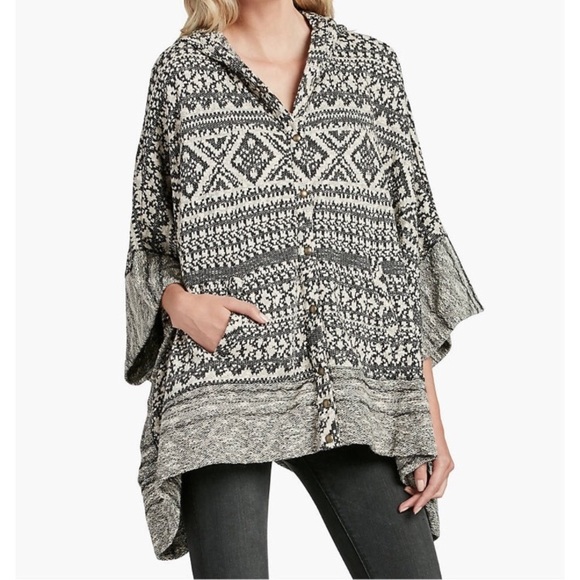Lucky Brand Jacquard Terry Poncho - Picture 3 of 6